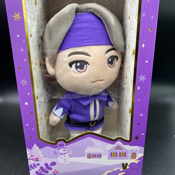 BTS V Plush Doll Tiny Tan Kpop Fortune Box Purple Holiday 2020 Ver. New - Picture 1 of 10